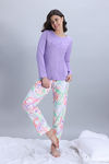 Zivame Knit Poly Pyjama Set - Lavender Fog — thumbnail 2
